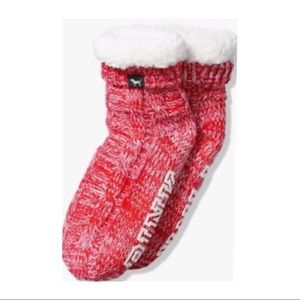 NWT Victorias Secret Pink Red Sherpa Booties